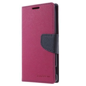 Sony Xperia Z3+ Mercury Goospery Fancy Diary Lompakkokotelo Kuuma Pinkki / Musta