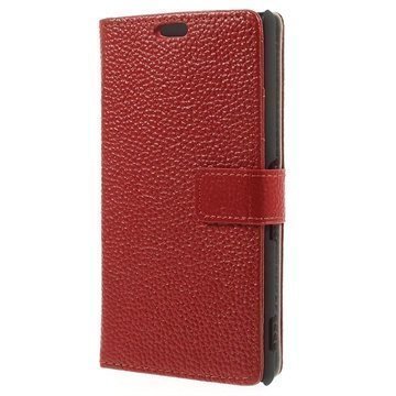 Sony Xperia Z3 Nahkainen Lompakkokotelo Punainen
