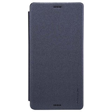 Sony Xperia Z3 Nillkin Kimallesarjan Nahkainen läppäkotelo Musta