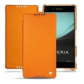 Sony Xperia Z3 Noreve Tradition D Läpällinen Nahkakotelo Pulsion Oranssi Fluo