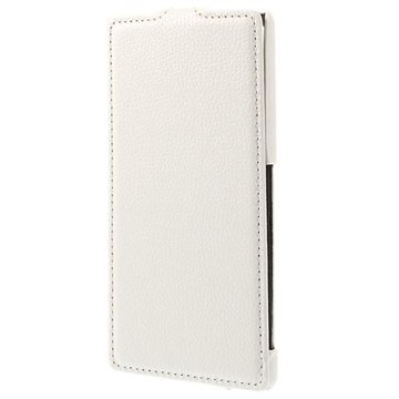 Sony Xperia Z3 Slim Pystysuuntainen Nahkainen Läppäkotelo Valkoinen