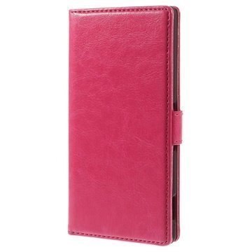 Sony Xperia Z3 Wallet Nahkakotelo Kuuma Pinkki