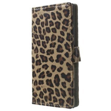 Sony Xperia Z3 Wallet Nahkakotelo Leopardi
