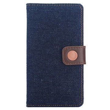 Sony Xperia Z5 Compact Jeans Lompakkokotelo Tummansininen