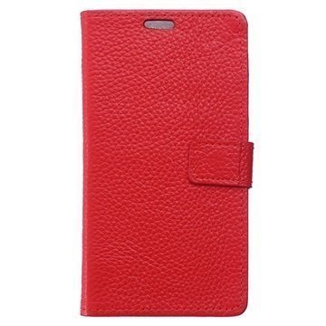 Sony Xperia Z5 Compact Nahkainen Lompakkokotelo Punainen