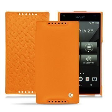 Sony Xperia Z5 Compact Noreve Tradition D Läpällinen Nahkakotelo PerpÃ©tuelle Oranssi
