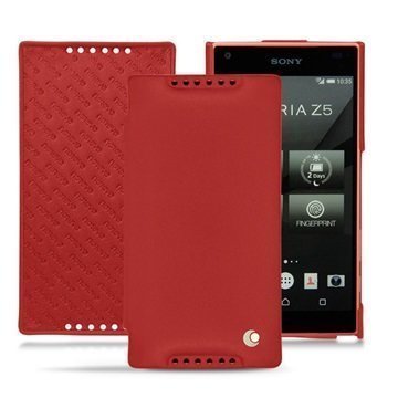 Sony Xperia Z5 Compact Noreve Tradition D Läpällinen Nahkakotelo PerpÃ©tuelle Punainen
