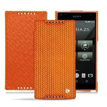 Sony Xperia Z5 Compact Noreve Tradition D Nahkainen Läppäkotelo Horizon Abaca Oranssi