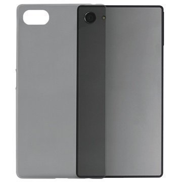 Sony Xperia Z5 Compact Puro 0.3 Ultra Slim Nude Silikonikotelo Läpinäkyvä / Musta