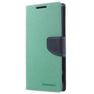 Sony Xperia Z5 Premium Mercury Goospery Fancy Diary Lompakkokotelo Syaani