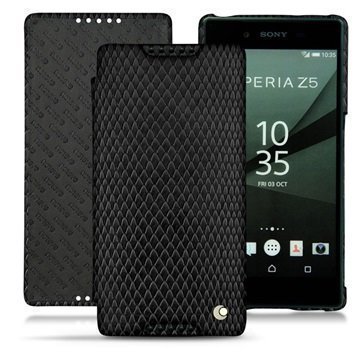 Sony Xperia Z5 Xperia Z5 Dual Noreve Tradition D Läpällinen Nahkakotelo Horizon Serpent Musta
