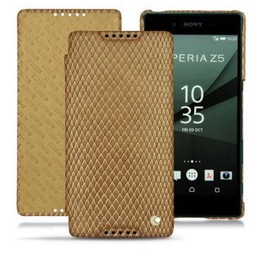 Sony Xperia Z5 Xperia Z5 Dual Noreve Tradition D Läpällinen Nahkakotelo Horizon Serpent Sabbia