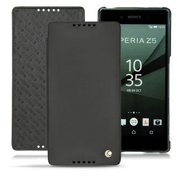 Sony Xperia Z5 Xperia Z5 Dual Noreve Tradition D Läpällinen Nahkakotelo PerpÃ©tuelle Musta