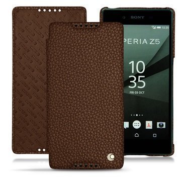 Sony Xperia Z5 Xperia Z5 Dual Noreve Tradition D Nahkainen Läppäkotelo Ambition Kastanja