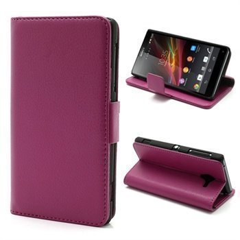 Sony Xperia ZL Wallet Nahkakotelo Kuuma Pinkki