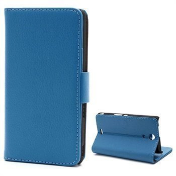 Sony Xperia ZR Wallet Nahkakotelo Sininen