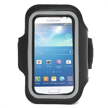 Sport Gym Käsivarsikotelo Samsung Galaxy S4 Mini I9190 I9192 I9195 Musta