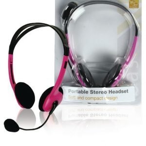 Stereo headset pinkki