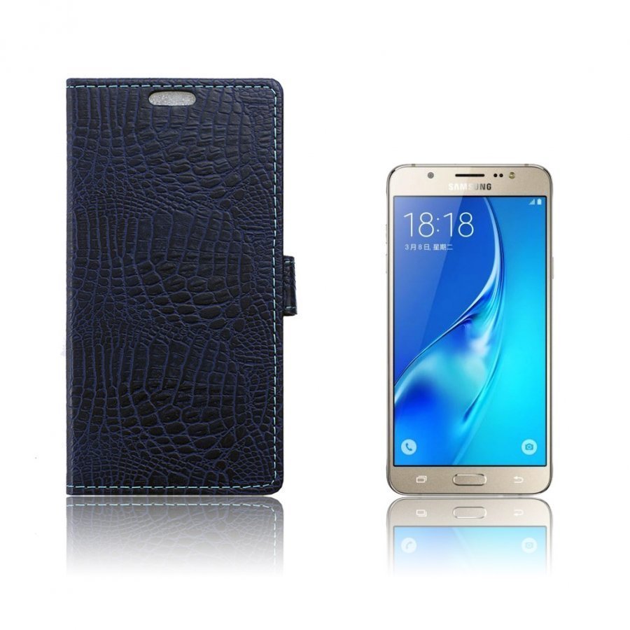 Strindberg Samsung Galaxy J5 2016 Nahkakotelo Standillä Tummansininen