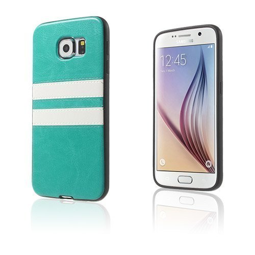 Stripes Samsung Galaxy S6 Suojakuori Sininen / Valkoinen Raita