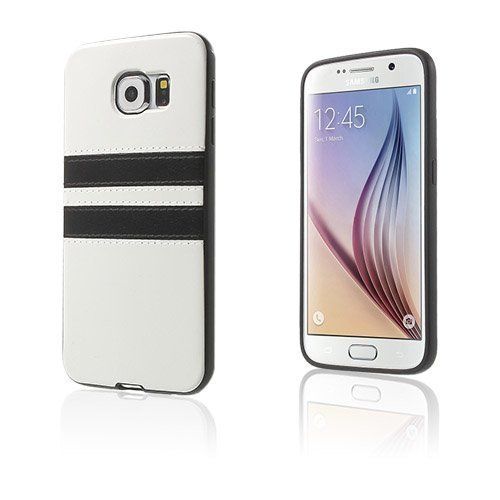 Stripes Samsung Galaxy S6 Suojakuori Valkoinen / Musta Raita