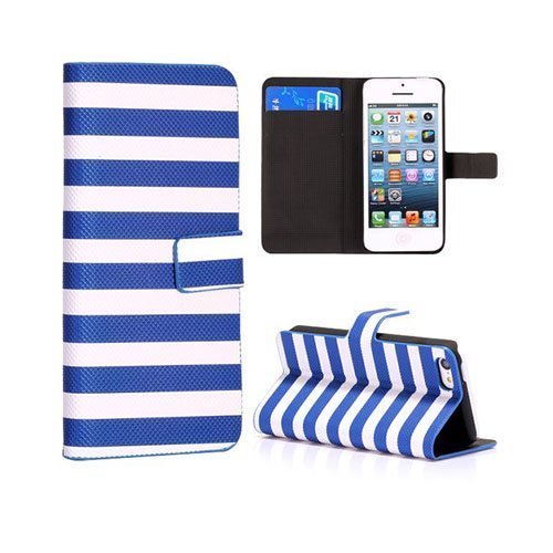 Stripes Sininen / Valkoinen Iphone 5c Nahkakotelo