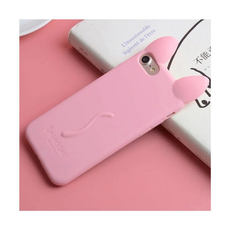 Strömberg Iphone 7 Ihana 3d Koko Kissa Kuori Tumma Pinkki