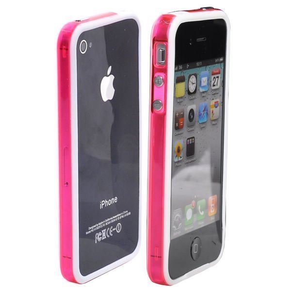 Suojakehys Läpikuultava Reunus Valkoinen Pinkki Reunus Iphone 4s Bumper