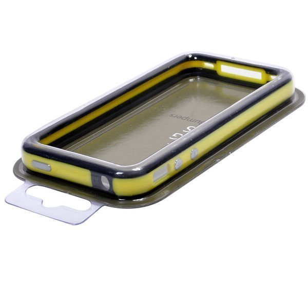 Suojakehys Metalli Painikkeilla Musta Keltainen Reunus Iphone 4s Bumper