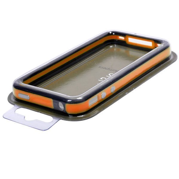 Suojakehys Metalli Painikkeilla Musta Oranssi Reunus Iphone 4s Bumper