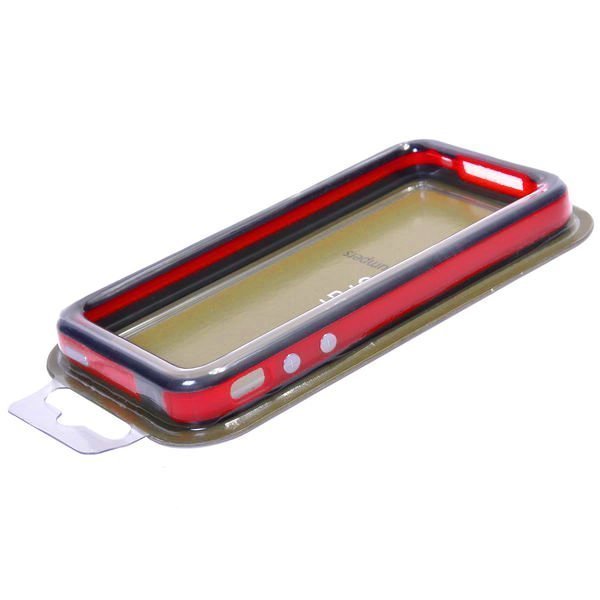 Suojakehys Metalli Painikkeilla Musta Punainen Reunus Iphone 4s Bumper