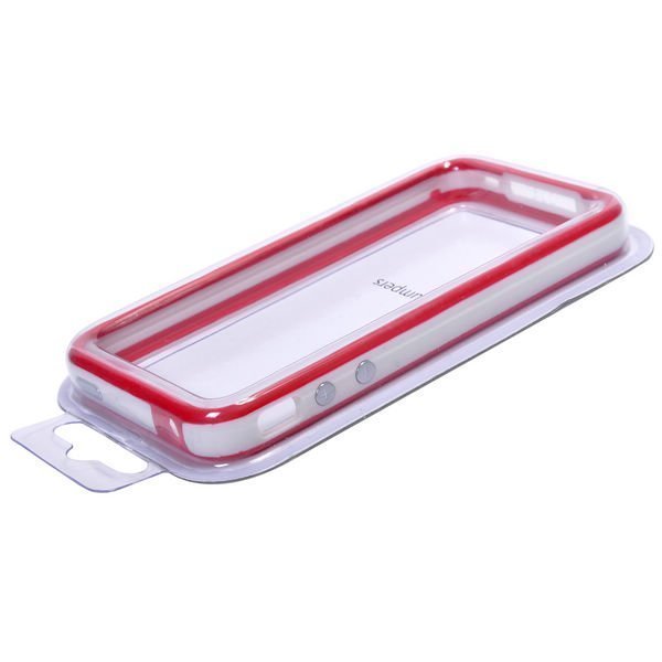 Suojakehys Metalli Painikkeilla Valkoinen Reunus Punainen Iphone 4s Bumper