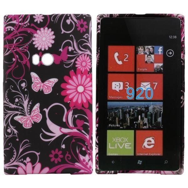 Symphony Pinkit Perhoset Nokia Lumia 920 Silikonikuori