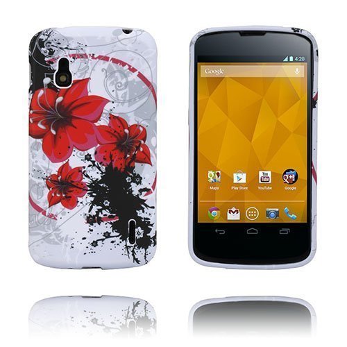 Symphony Punaiset Kukat Lg Google Nexus 4 Suojakuori