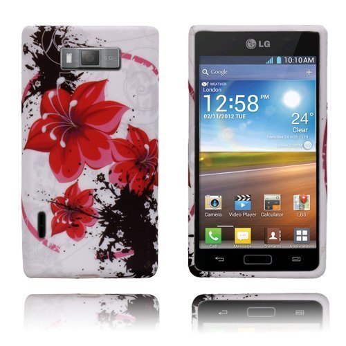 Symphony Punaiset Kukat Lg Optimus L7 Suojakuori