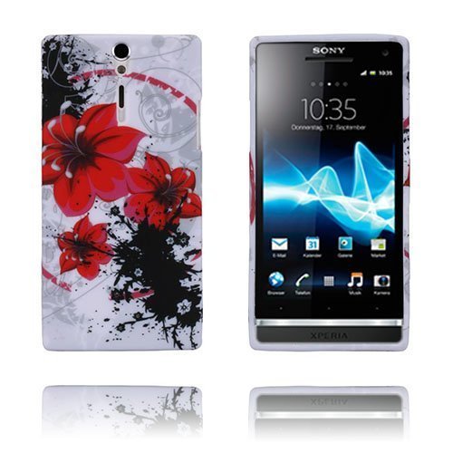 Symphony Punaiset Kukat Sony Xperia S Suojakuori