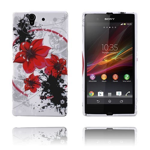 Symphony Punaiset Kukat Sony Xperia Z Suojakuori