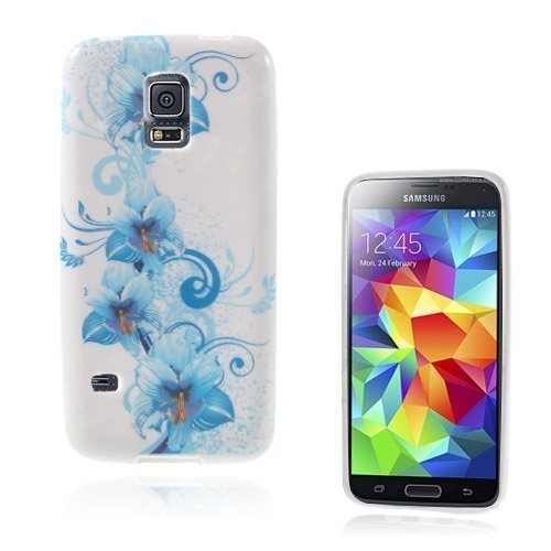 Symphony Siniset Kukat Samsung Galaxy S5 Mini Suojakuori