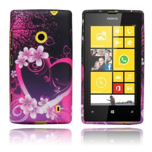Symphony Violetti Sydän Nokia Lumia 520 Suojakuori