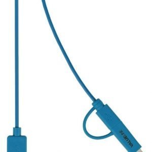 Synkronointi- ja latauskaapeli USB 2.0 A uros Micro B uros Lightning-sovitin liitettynä 1 00 m sininen