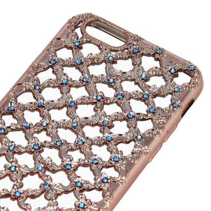 TPU Flower Diamond iPhone 7 Rose Gold Suojakotelo