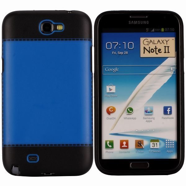 Tailormade Black Sininen Samsung Galaxy Note 2 Silikonikuori