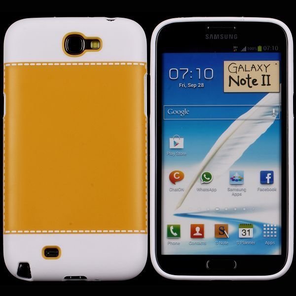 Tailormade White Keltainen Samsung Galaxy Note 2 Silikonikuori