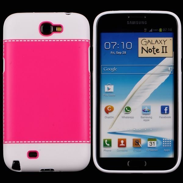 Tailormade White Punainen Samsung Galaxy Note 2 Silikonikuori