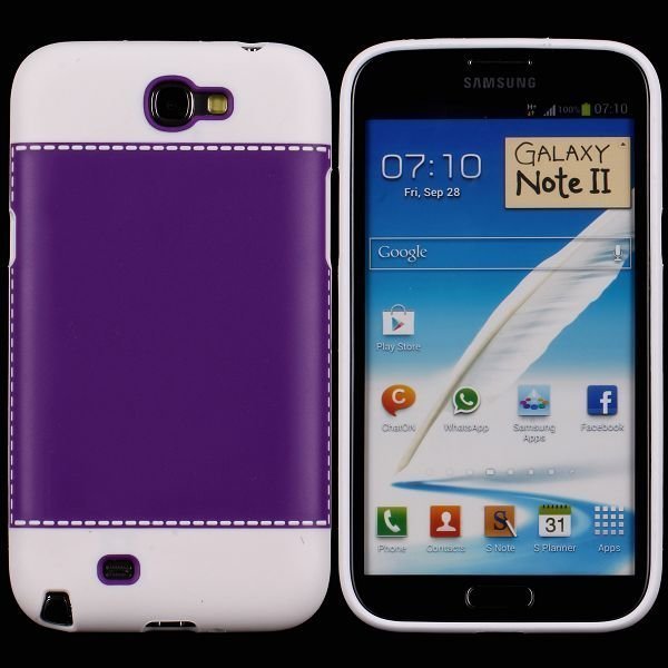 Tailormade White Violetti Samsung Galaxy Note 2 Silikonikuori