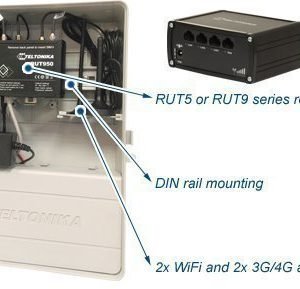Teltonika RUT reitittimen suojakotelo akulla + power over ethernet ulkokäyttöön BOX112