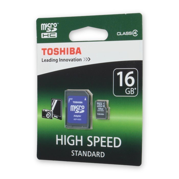 Toshiba microSDHC muistikortti 16 Gt adapterilla Class 4