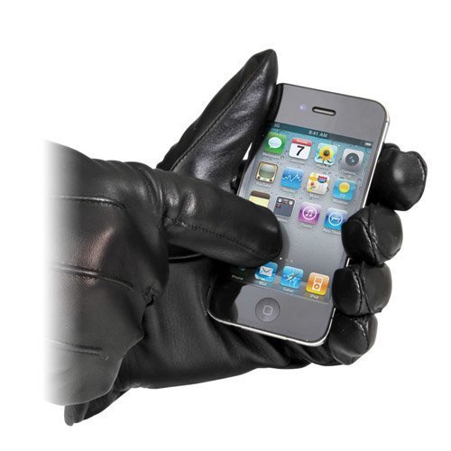 Trophy Leather Gloves With Touchpad Activation Musta