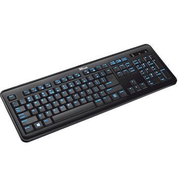 Trust eLight LED Illuminated Keyboard UK Layout Black