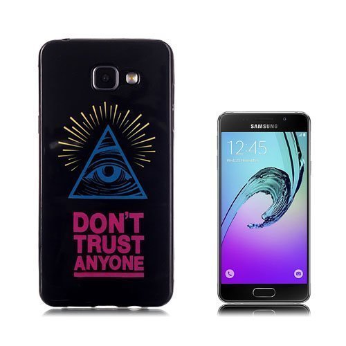 Tumma Westergaard Samsung Galaxy A3 2016 Kuori Kolmio Silmä Ja Teksti Älä Luota Keneenkään